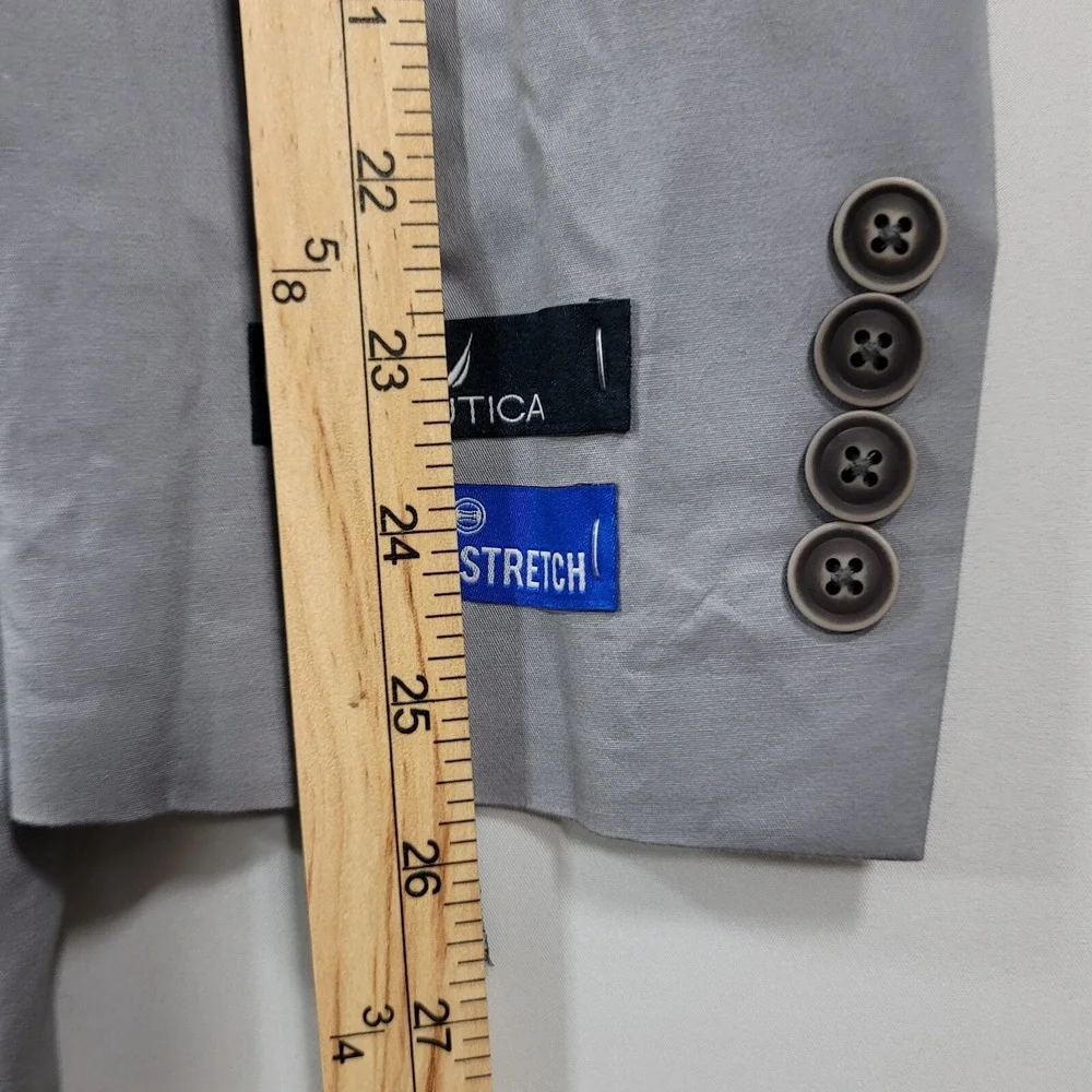 Nautica Cotton Suit‎ Mens 42L 2 Piece Pants 36x32 Modern-Fit Stretch Grey NEW